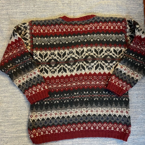 Wool Blend Fair Isle Printed Sweater Men’s Small - Picture 2 of 4